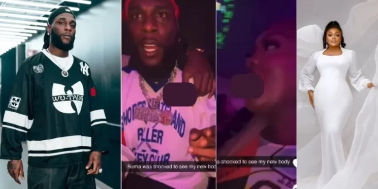 Shocking moment Burna Boy sees Eniola Badmus after her massive weight loss surgery (Video)