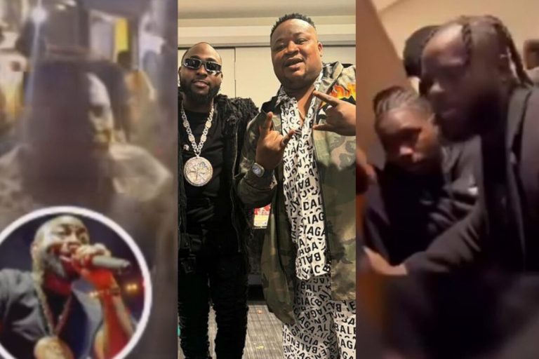 “See the way he opened his mouth” – Cubana Chief Priest gets mocked after getting bounced backstage at Davido’s concert (Video)
