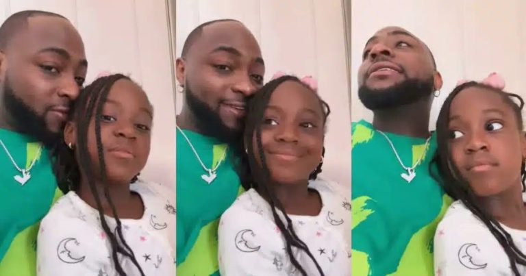 “Daddy’s twin, they look so much alike” – Fans gush as Davido spends quality time with daughter, Hailey (Video)