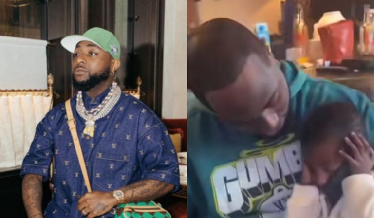 “Chioma is an understanding wife” – Reactions as Davido spends time with his son Dawson and third baby mama as they attend his concert (Video)