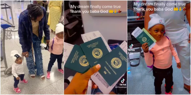 “My dream finally came true” – Lady over the moon as she finally secures 3 UK visas, relocates abroad with her family