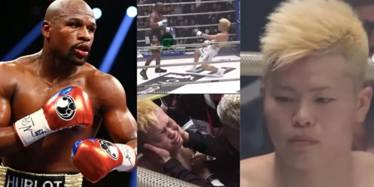 “The person wey motivate am no like am” – Reactions as Floyd Mayweather makes 20-year-old boxing kid who challenged him to cry profusely after beating him up (Videos)