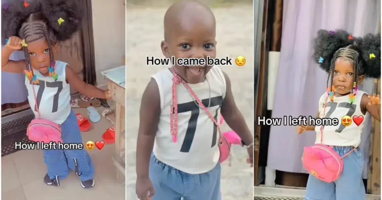 “From fine girl to fine boy” – Toddler returns home wigless after leaving home with well laid wig