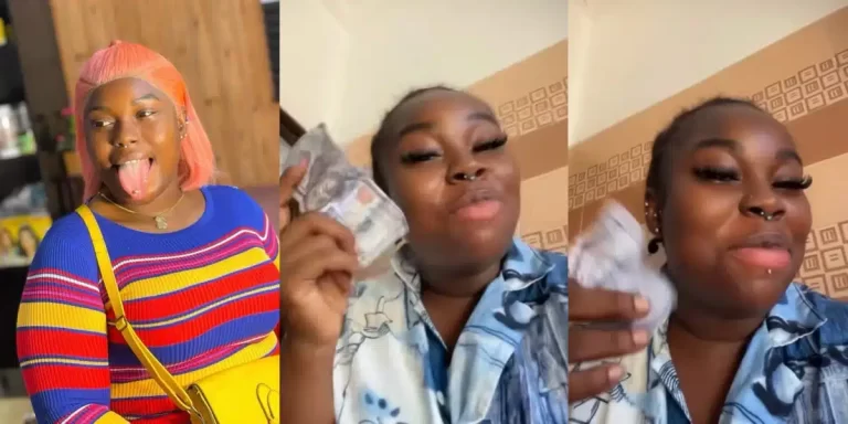 Social media users react as hookup girl cries out after getting paid fake dollars for her overnight services (Video)