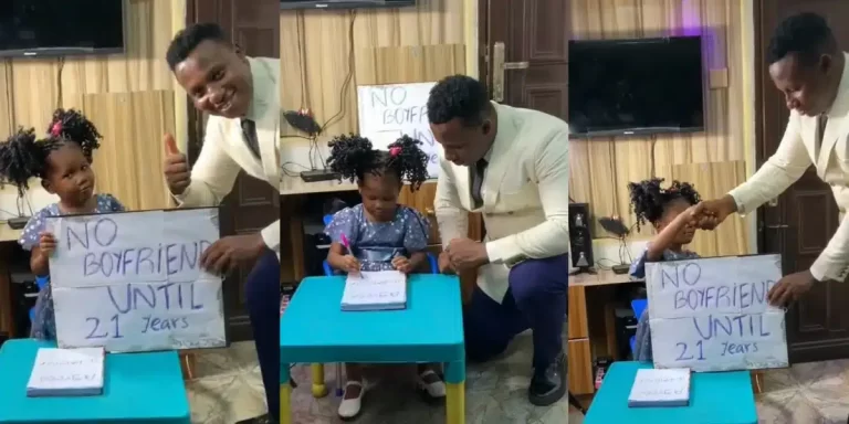 “No boyfriend until you’re 21 years old” — Father signs life changing contract with his daughter