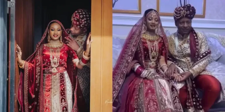 “She done too watch zee world” — Nigerian lady stirs reactions as she goes Indian for her wedding ceremony
