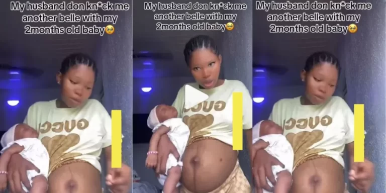 “Is this normal?” – Lady jubilates as she expects another child just 2 months after she gives birth, flaunts baby bump (Video)