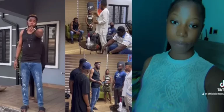 Mark Angel goes aggressive as 50-year-old man visits his mansion to seek Emmanuella’s hands in marriage, video trends (Watch)