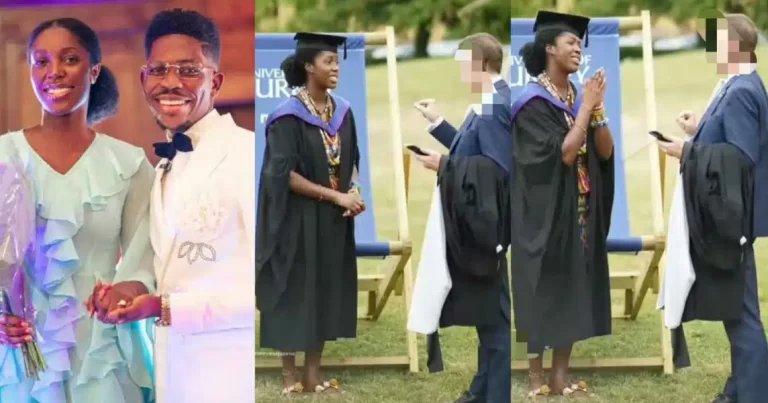 “She wears leg chain?” – Reactions as Moses Bliss’s fiancée appreciates Nigerians for accepting her while sharing more of her graduation video