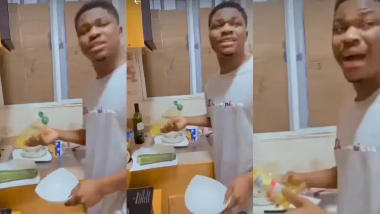 “You know who I be outside” – Young man blows hot as parents seize his phone, make him wash plates