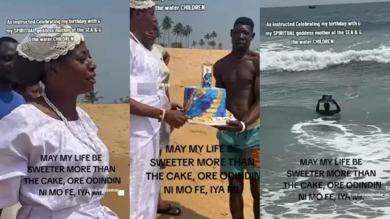 Osun priestess celebrates her birthday with her ‘spiritual goddess mother of the sea and the water children’