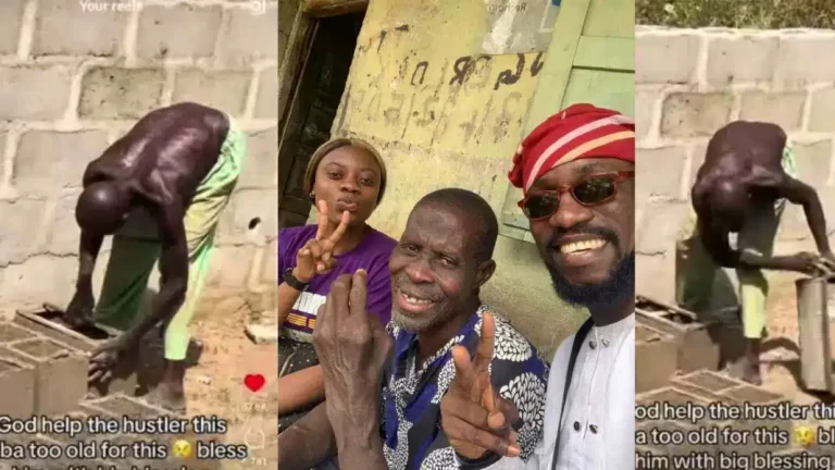”Nigerians are good people” – Reactions as Nigerians donate N17.9M to 80-year-old bricklayer who went viral (Video)