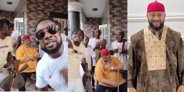 “He doesn’t look happy” – Reactions as Yul Edochie shares video of his dad Pete Edochie celebrating his birthday (Video)