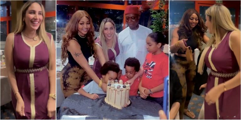 “This is the life Yul wanted” – Reactions as Regina Daniels shares video from her co-wife’s birthday, hugs her (Watch)