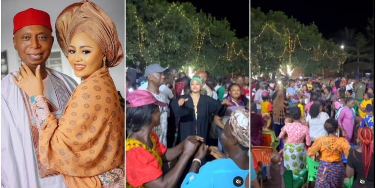 ”His gate is always open to everyone” – Regina Daniels hails hubby, Ned Nwoko as he hosts and dances with kinsmen late at 2am (Video)