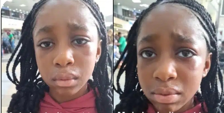 “I don’t want to leave Nigeria” – Little girl cries at airport, refuses to travel abroad (Video)