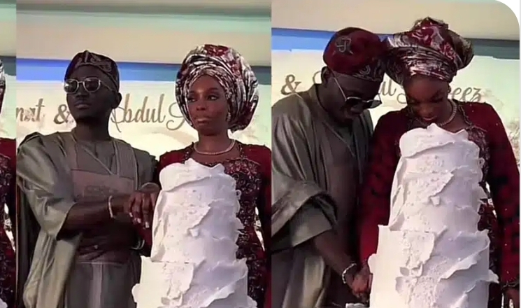 “Nobody wan born plenty again” — Reactions as bride refuse to cut cake for 3 children