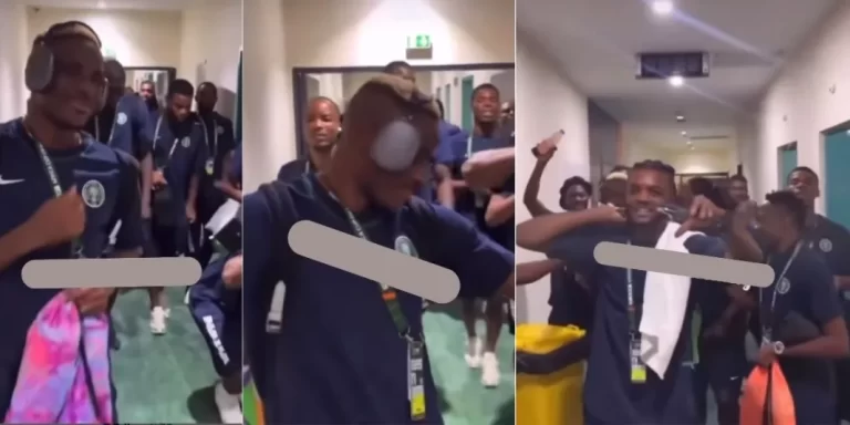 “Fellow Nigerians, I no go let you down” – Super eagle players sing joyfully following their match with Equatorial Guinea (Video)
