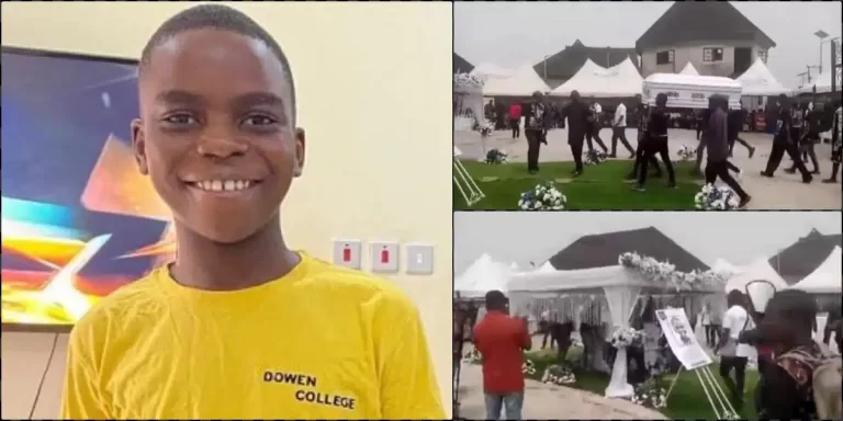 “Dem dey do this kind burial for small pikin” – Mixed reactions as Sylvester Oromoni is finally laid to rest in grand style (Video)