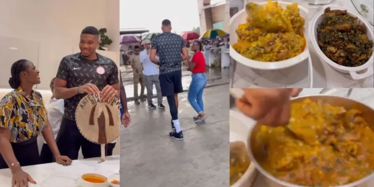 “Hilda short oh” – Video as Hilda Baci hosted basketballer Giannis Antetokounmpo and his team, cooks for them (Watch)