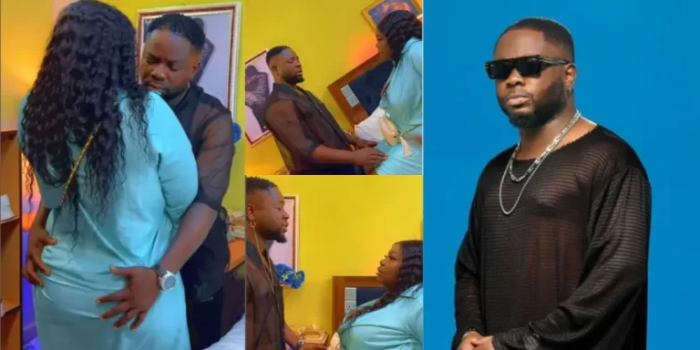“Smelling so good, now open” –  Video of actor Itele D Icon with an actress while shooting movie sparks reactions (Watch)
