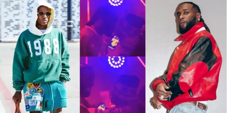 Video trends as Wizkid and Burna Boy share passionate hug at a nightclub in Lagos (Watch)
