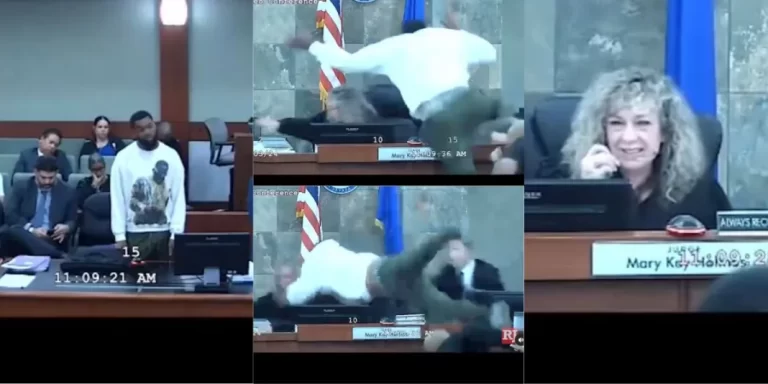 Video trends as man attacked Las Vegas Clark County Judge in Court after she denies his probation (Watch)