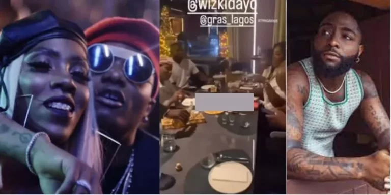 “She don go report Davido, na poppy go settle the matter ” – Video as Wizkid and Tiwa Savage spotted on a dinner date together (Watch)
