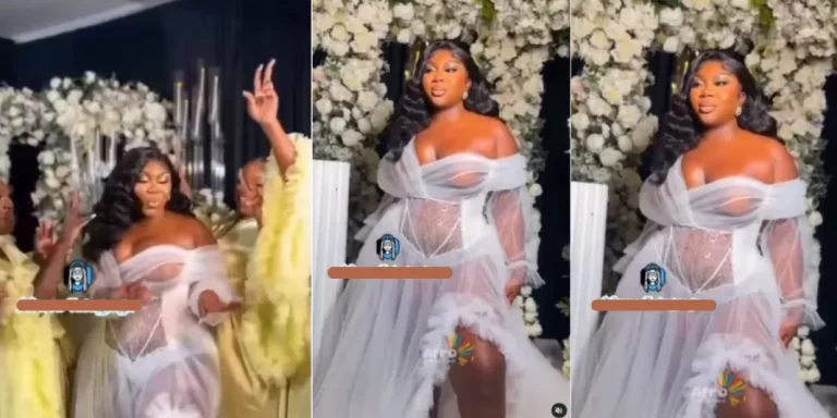 “That’s why they don’t last, nothing like private part again” – Mixed reactions trail revealing dress lady wore at her bridal shower (Video)