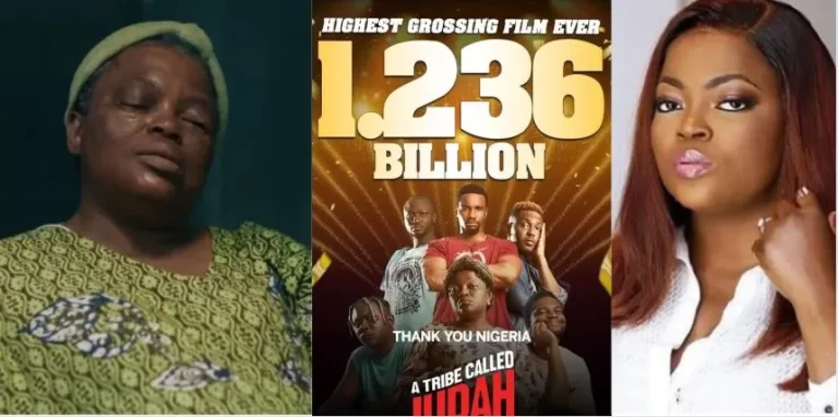 ”I don’t know what to type” – Funke Akindele lands in a confused state as her movie A Tribe Called Judah makes a record-breaking N1.236 billion (Video)