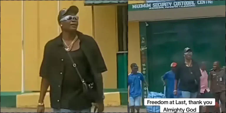 Nigerian man celebrates as he regains freedom after years in Kirikiri prison (Video)