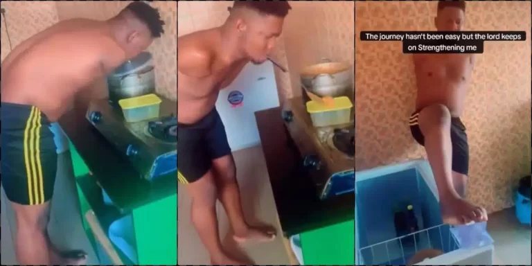 ”The journey hasn’t been easy but the lord keeps on strengthening me” – Amputee man says, shows how he go about his daily routine without hands (Video)