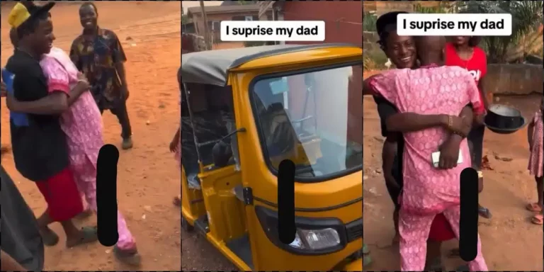 ”I surprised my dad” – Man emotional as he surprises father with brand new keke