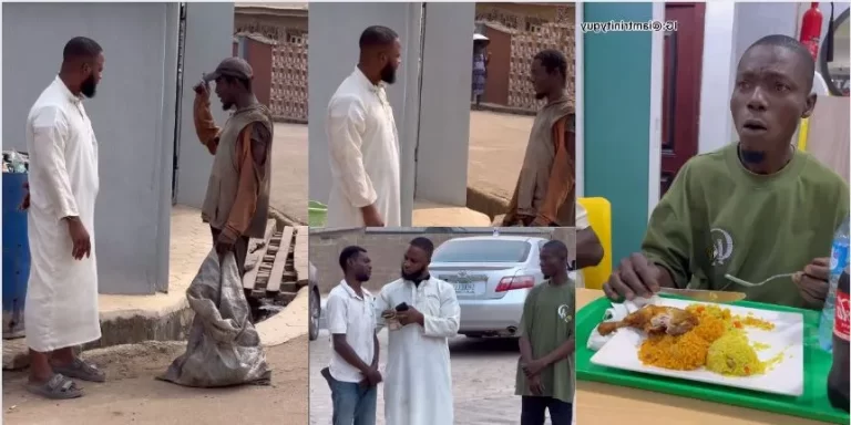 “This is so touching” – Comedian Trinity Guy meets a graduate who picks rotting iron on the street, gives him a better life (Video)