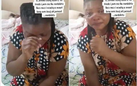 “I feel like giving up, 5 children all on me” – Single mom cries out (Video)