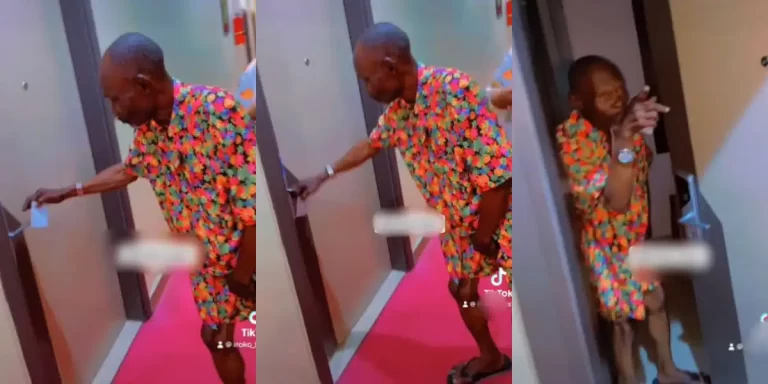 “Good life sweet” – Man shares father’s reaction as he opens door with card for first time