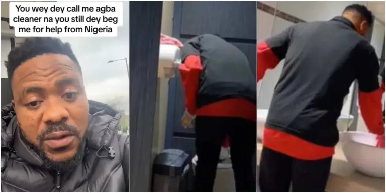 Nigerian man relocates abroad, gets cleaning job, washes toilets with pride, it stuns many