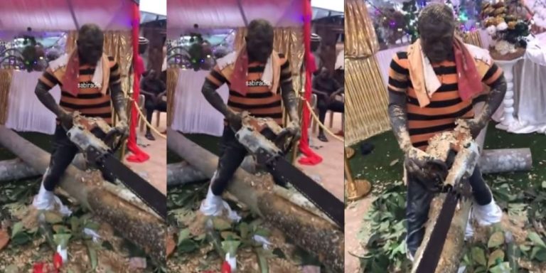 “What is this” – Body of a dead man, who was a tree-cutter in Ghana made to take form for his funeral rites (Video)