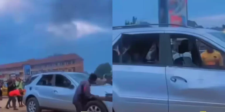 “Avoid poor people at all cost” — Reactions as Nigerian mob destroys SUV Benz over accusations of stealing private part