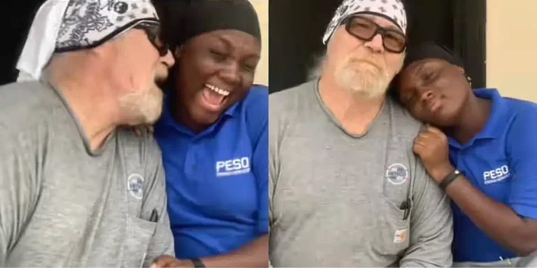 Nigerian lady celebrates as her UK man visits her in Nigeria