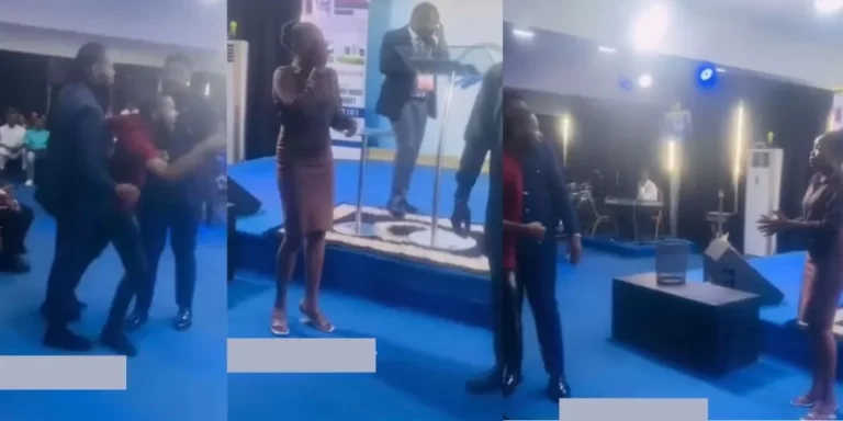 Man caught his girlfriend in church with another man after training her in school for 7 years (Watch)
