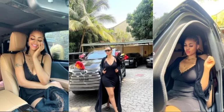 Regina Daniels receives brand new Lexus jeep as Valentine’s day gift from husband Ned Nwoko (Photos/Video)