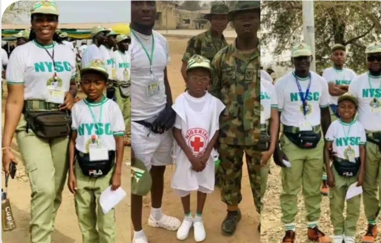 Corper with unique height celebrates as he commences NYSC (Video)