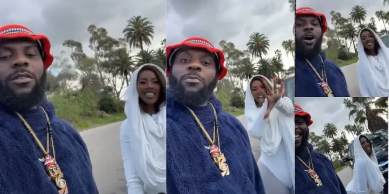 “Twerking for big kala” – Odumodublvck says as he links up with singer Tiwa Savage (Video)