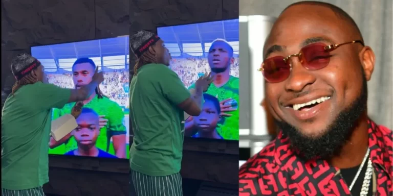 “U no well” – Davido reacts as Zlatan Ibile anoints Super Eagles players during AFCON match against South Africa (Video)