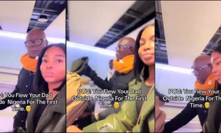 ”Remember your parents regardless of what they did to you” – Lady says as she flies dad to UK for the first time (Video)