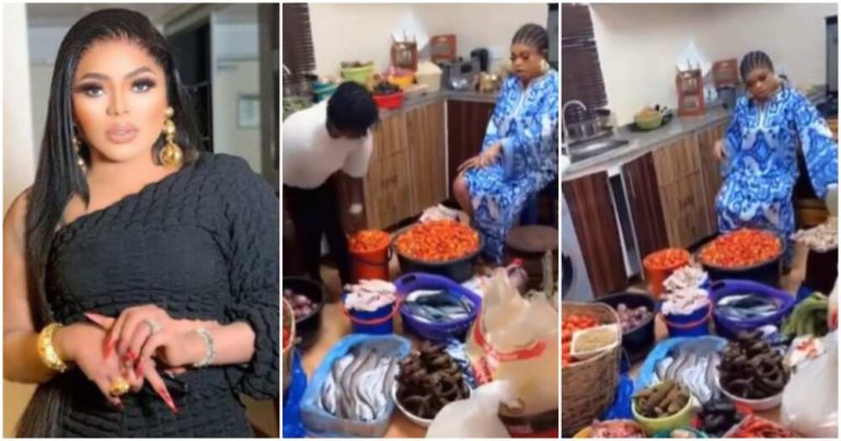 ”I shop every two months, I hate lacking anything at home” – Bobrisky brags as he shows off massive foodstuffs