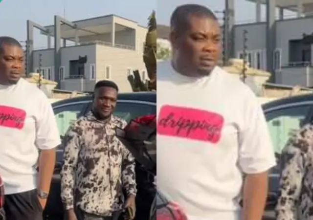 “Back to Sender, I be babe?” – Don Jazzy reacts as man gifts him flower on Val’s Day (Video)