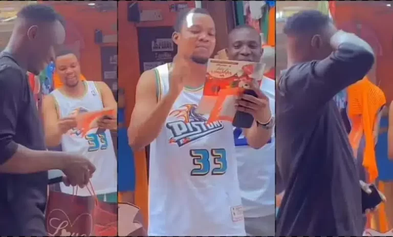 “Shyness wan finish am” – Moment man gushes following Valentine’s gift from girlfriend delivered by bestie