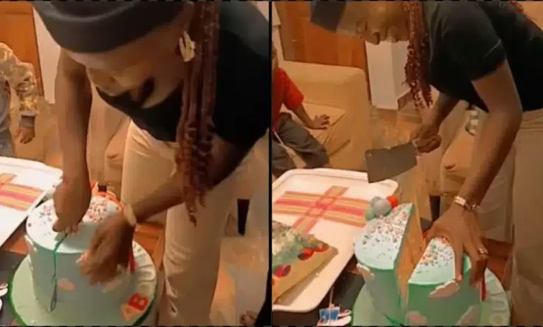 “Why is it that hard?” – Speculations as mother struggles to cut birthday cake